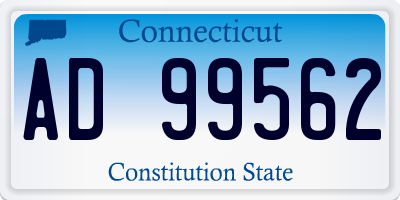 CT license plate AD99562