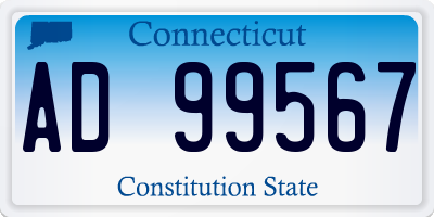 CT license plate AD99567