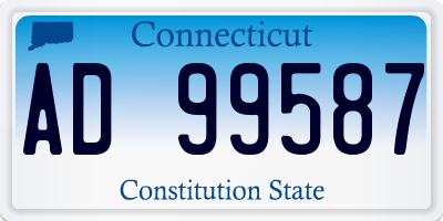CT license plate AD99587
