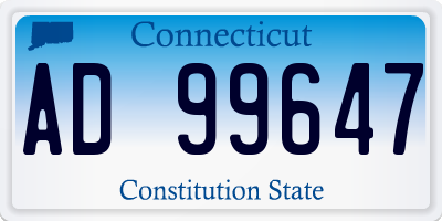 CT license plate AD99647