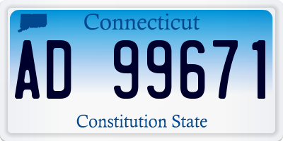 CT license plate AD99671