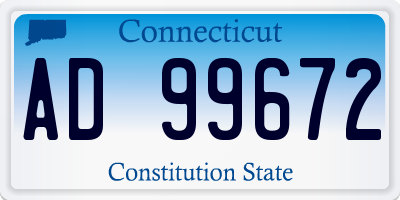 CT license plate AD99672