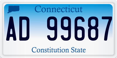 CT license plate AD99687