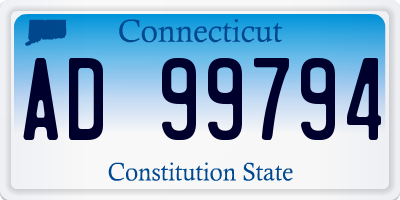 CT license plate AD99794