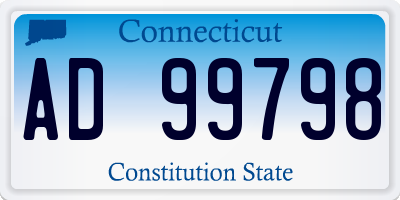 CT license plate AD99798