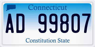 CT license plate AD99807