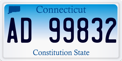 CT license plate AD99832