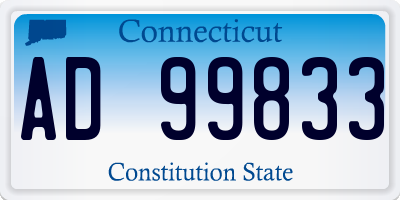 CT license plate AD99833