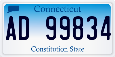 CT license plate AD99834