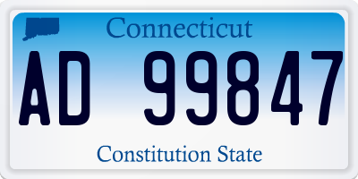CT license plate AD99847