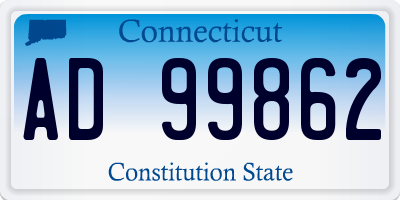 CT license plate AD99862