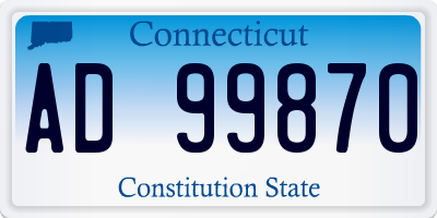 CT license plate AD99870