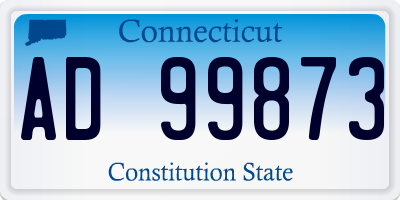 CT license plate AD99873