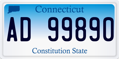 CT license plate AD99890
