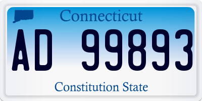 CT license plate AD99893