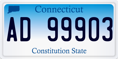 CT license plate AD99903