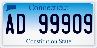CT license plate AD99909