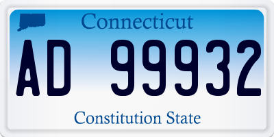 CT license plate AD99932