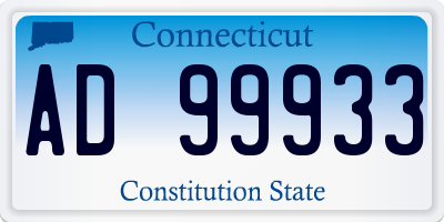 CT license plate AD99933