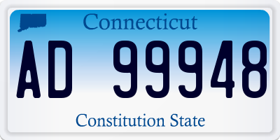 CT license plate AD99948