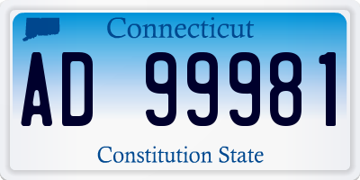 CT license plate AD99981
