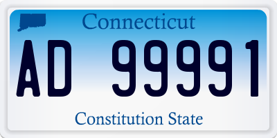 CT license plate AD99991