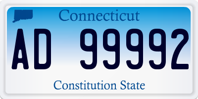 CT license plate AD99992