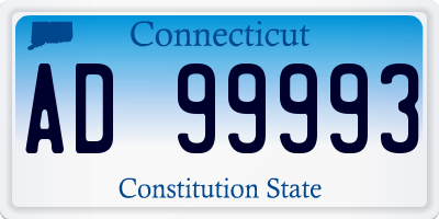 CT license plate AD99993