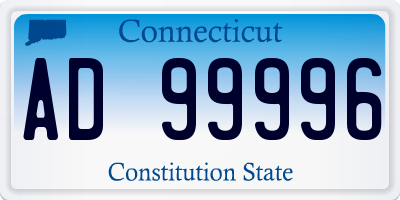 CT license plate AD99996