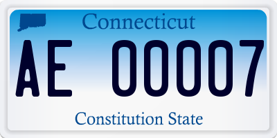 CT license plate AE00007