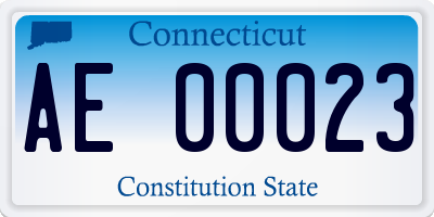 CT license plate AE00023