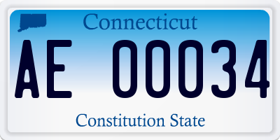 CT license plate AE00034