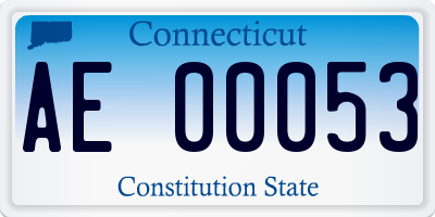 CT license plate AE00053