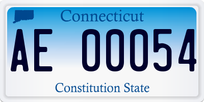 CT license plate AE00054