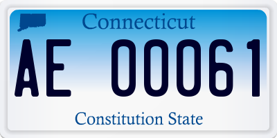 CT license plate AE00061