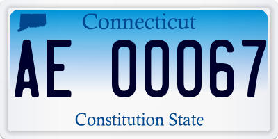 CT license plate AE00067