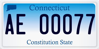 CT license plate AE00077