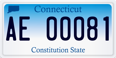CT license plate AE00081