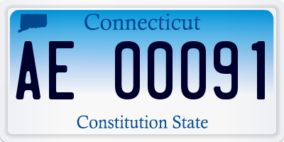 CT license plate AE00091