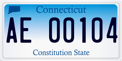 CT license plate AE00104