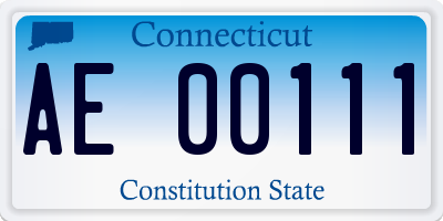 CT license plate AE00111