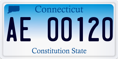 CT license plate AE00120