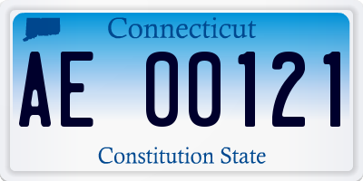 CT license plate AE00121