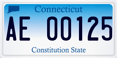 CT license plate AE00125