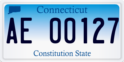 CT license plate AE00127