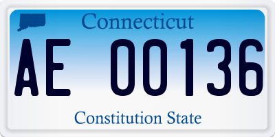 CT license plate AE00136