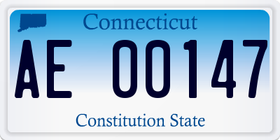 CT license plate AE00147