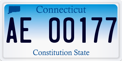 CT license plate AE00177