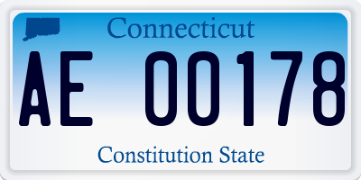 CT license plate AE00178