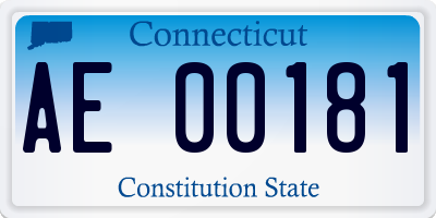 CT license plate AE00181